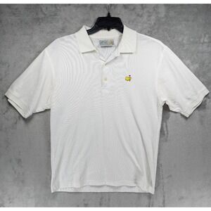 Augusta National Golf Shop Masters Logo Polo Shirt Men's Sz Medium White Cotton